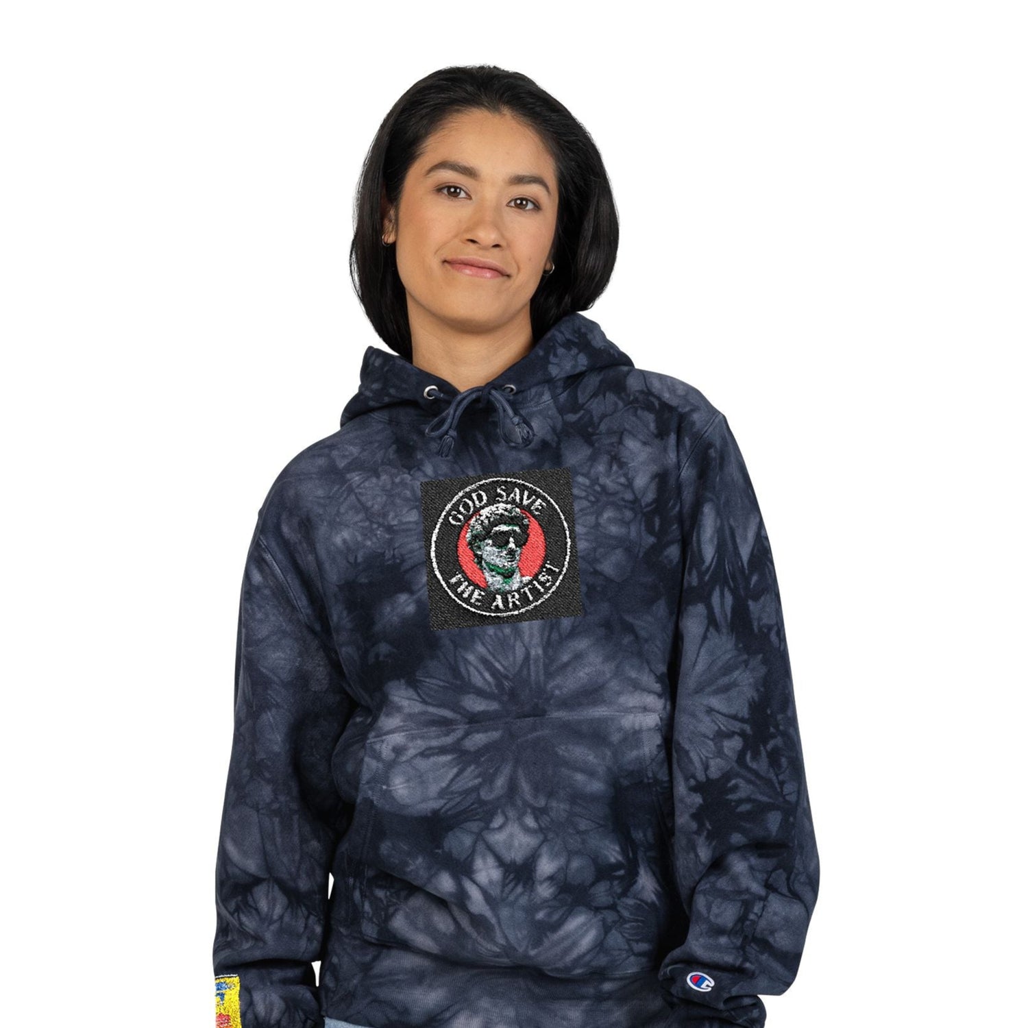 Unisex Tie-Dye Hoodie with Embroidery, Cozy Fashion, Stylish Layer, Gift for Him/Her, Perfect for Casual Outings - planetplanasspace